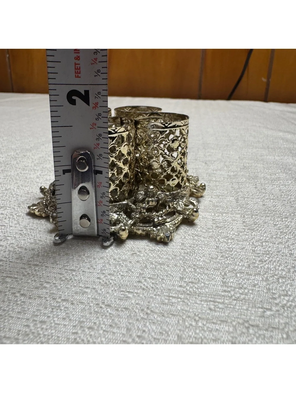 Vintage 1950s Lipstick Holder Silver Tone Filigree Vanity Organizer 4 Slot